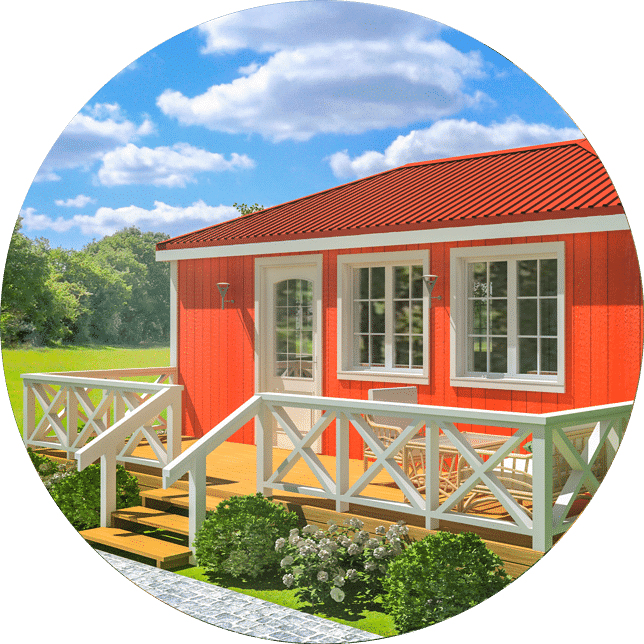 rött attefallshus med altan för att hyra ut attefallshus frånfinbostad